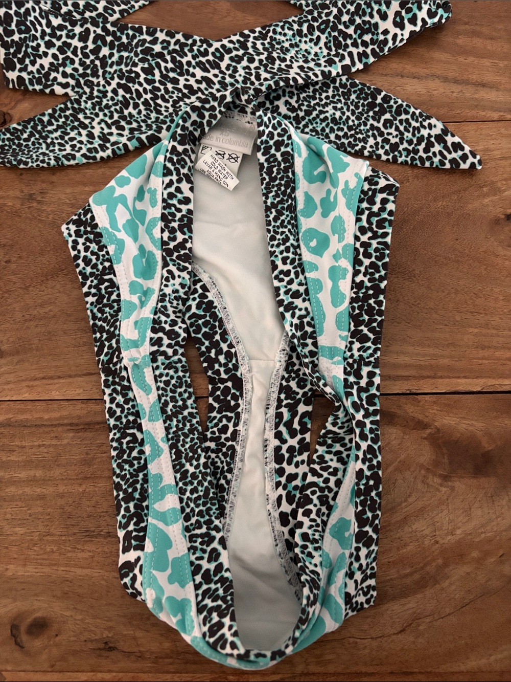 OndadeMar Teal and Black Leopard Halter Bikini - Picture 9 of 16